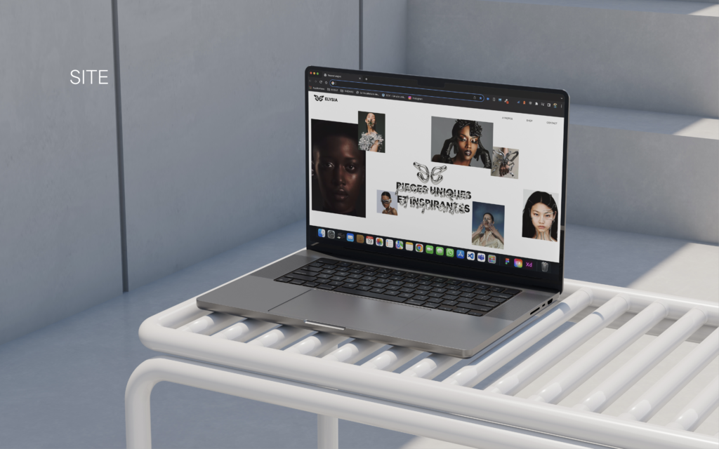 Mockup d'ordinateur, de la page d'accueil