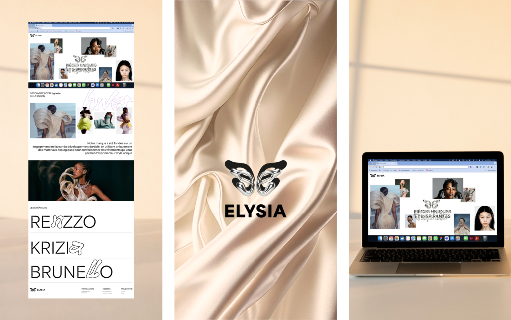 ecran page accueil et logo elysia