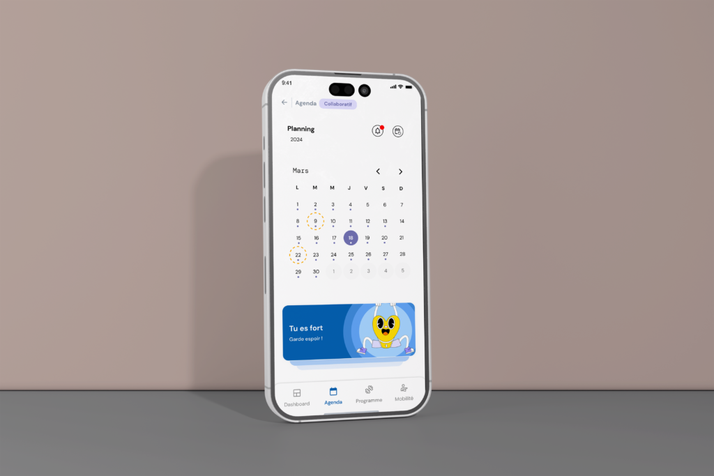 Mockup de la page d'accueil