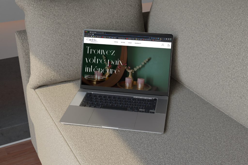 Mockup d'ordinateur, de la page d'accueil