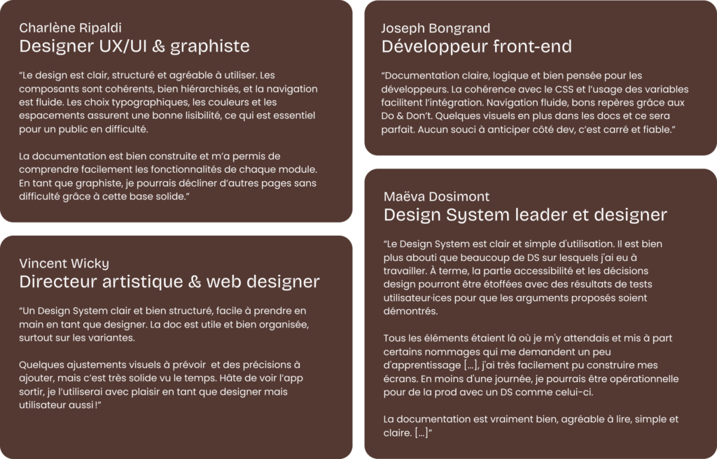 retour de nos tesy design system